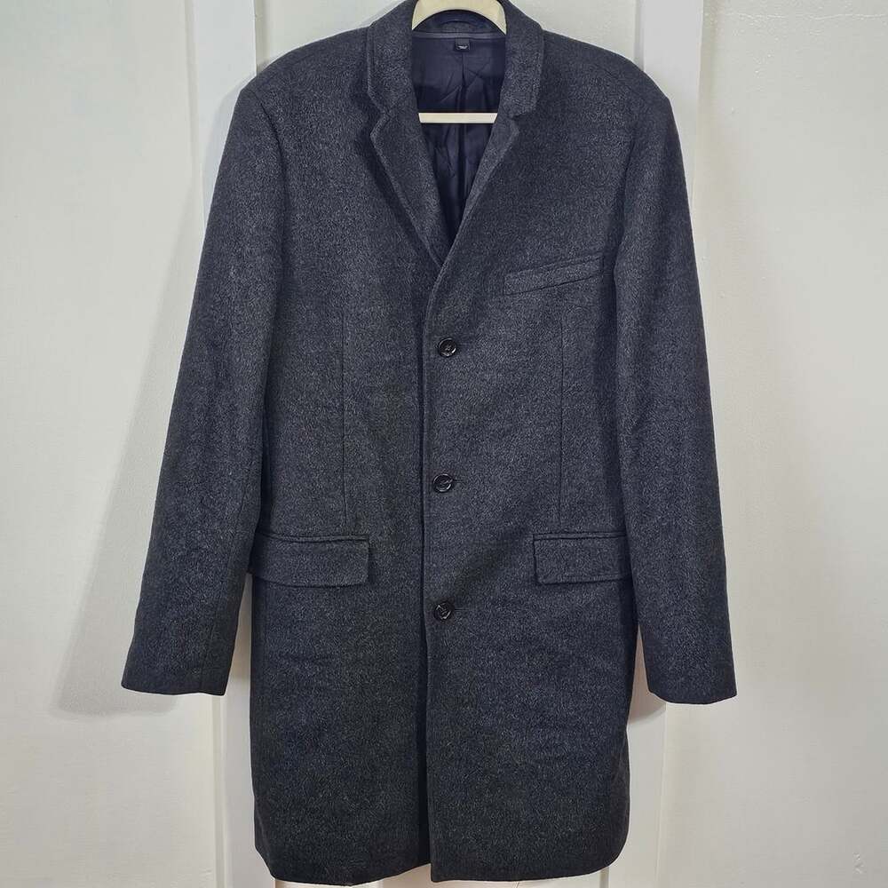 J.Crew Ludlow Mens 40L Wool Cashmere Topcoat Gray Thinsulate Preppy Overcoat